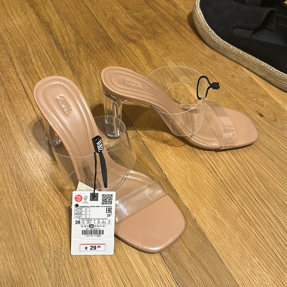 Zara nude heels size 38 never worn 7.5